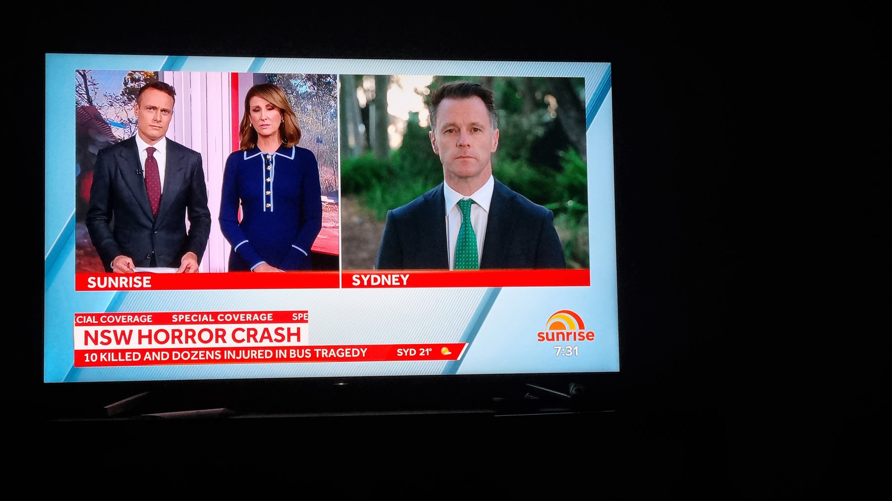 A live cross on air on a breakfast television program